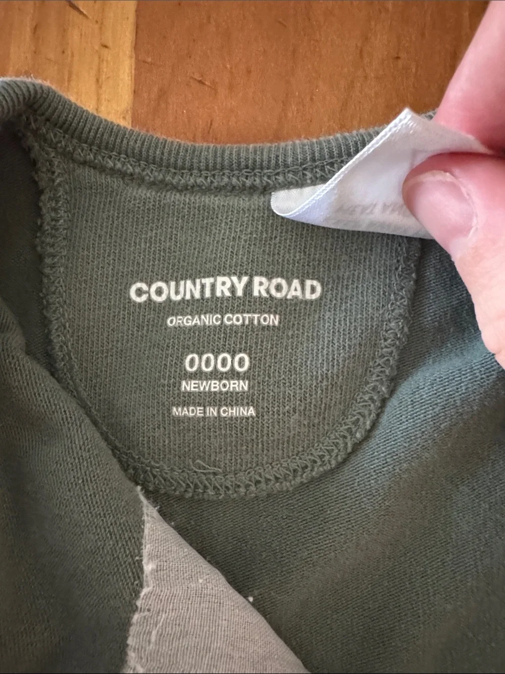 Country Road Sage Green Fleece Footed One-Piece organic cotton